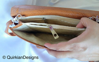 Tan Brown Fake Leather Bag, Day HandBag, Shopping Crossbody Sling Purse, Faux Leather Bag, Office Wear